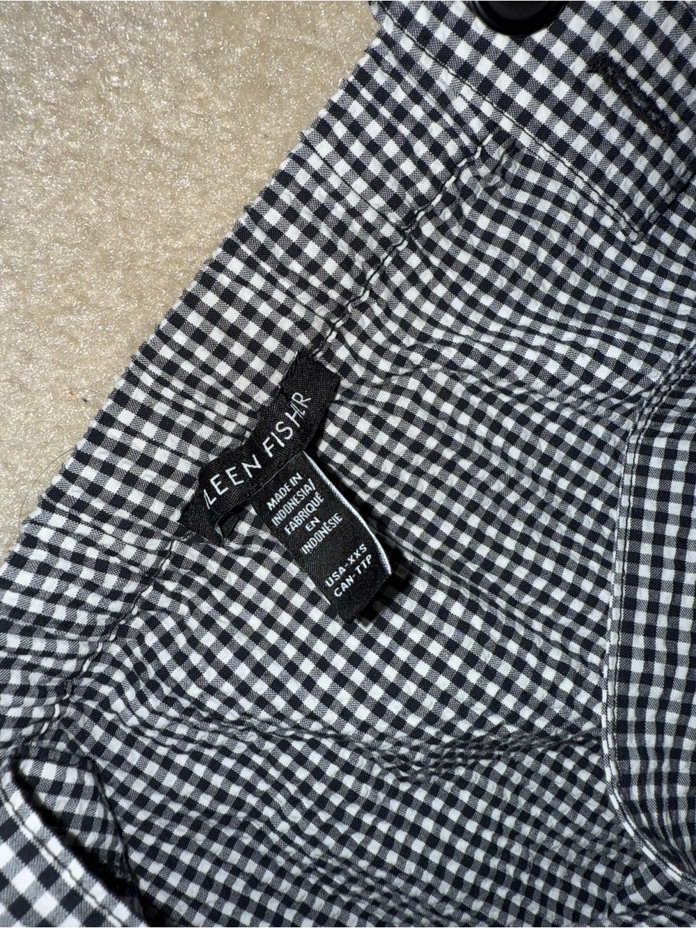 Eileen Fisher Black & White Gingham Dress xxs - Picture 2 of 5